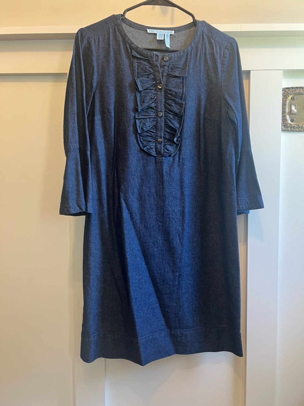Draper James Navy Ruffle-Front dress